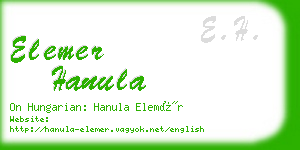 elemer hanula business card